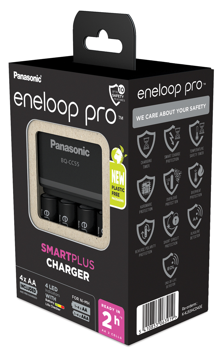 Panasonic Eneloop Pro Smartplus Charger + Akku AA